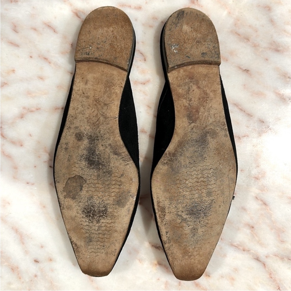 Manolo Blahnik Ballerimu Black Suede Flats - Picture 2 of 3